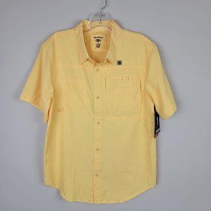 Reel Legends Yellow Light Weight Breathable Fishing Button Down Shirt S